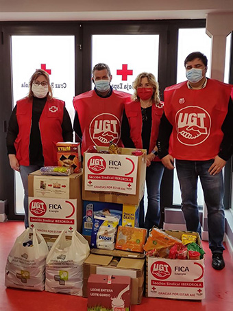 La Sección Sindical de UGT FICA Iberdrola Castilla y León dona más de 350 kg de alimentos a Cruz Roja